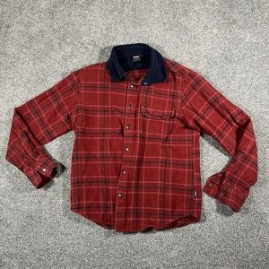 Oakley Men's Small Red Plaid Flannel Shirt Snap Button Long Sleeve Regular Fit